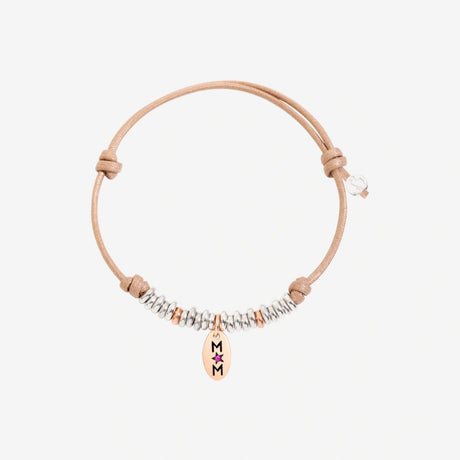 Bracciale Cordino Con Tag Mum E Rondelle-Bracciali-DODO-Gioielleria Granarelli