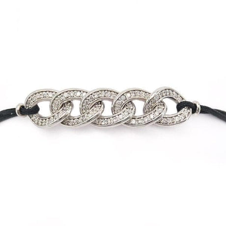 Bracciale Cordino Groumette Oro Bianco-Bracciali-GRANARELLI- [SKU] -Gioielleria Granarelli
