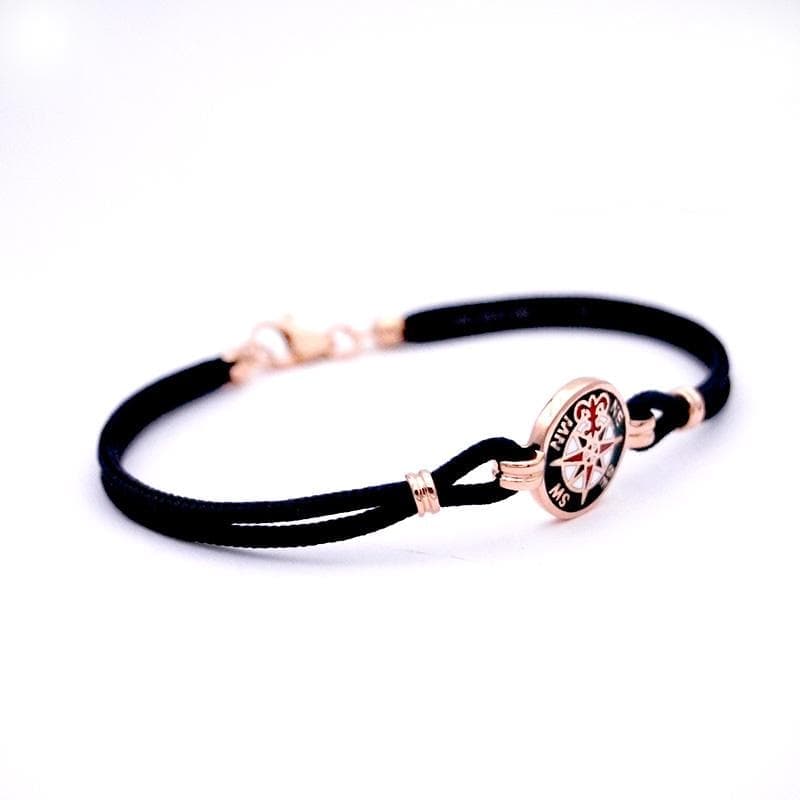 Bracciale Cordino Rosa dei Venti Smalto Oro-Bracciali-Giovepluvio- [SKU] -Gioielleria Granarelli