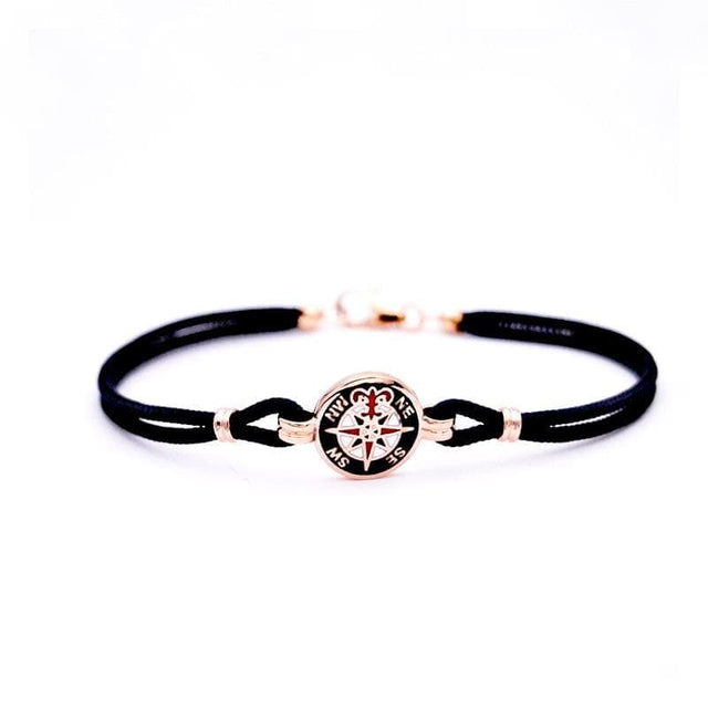 Bracciale Cordino Rosa dei Venti Smalto Oro-Bracciali-Giovepluvio- [SKU] -Gioielleria Granarelli