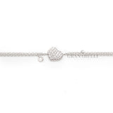 Bracciale Cuore Bombato con Diamanti 0.22kt Oro Bianco-Bracciali-CRIVELLI-Gioielleria Granarelli