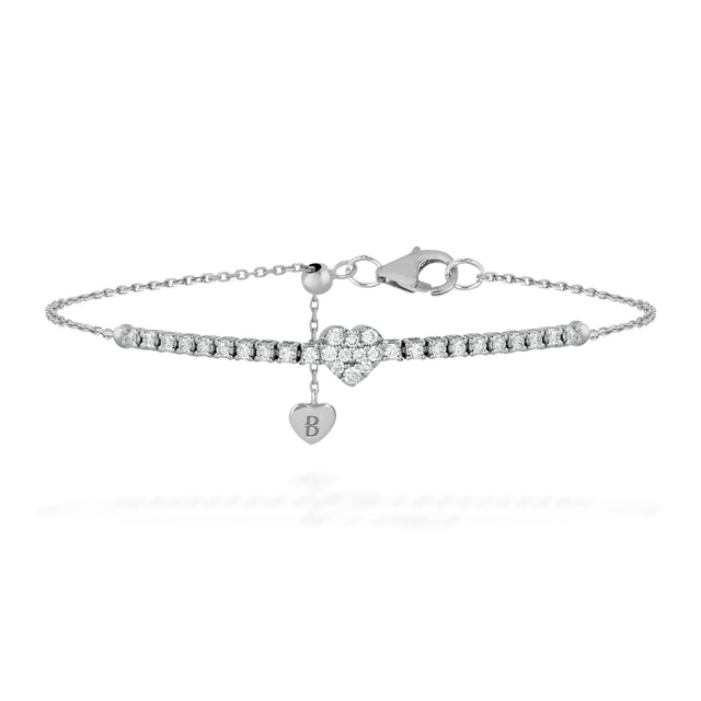 Bracciale Cuore Diamanti in Oro Bianco-Bracciali-BUONOCORE-Gioielleria Granarelli