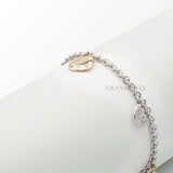 Bracciale Cuore Pendenti con Diamanti in Oro Bianco-Bracciali-CRIVELLI-Gioielleria Granarelli