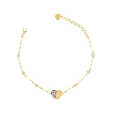 Bracciale Cuore Zirconi Dorato-Bracciali-RUE DES MILLE- [SKU] -Gioielleria Granarelli