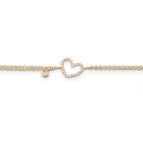 Bracciali Bracciale Cuore con Diamanti Oro Rosa CRIVELLI