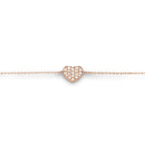 Bracciale Cuore grande Oro Rosa e Diamanti ct 0.31-CRIVELLI-370-XB3134-Gioielleria Granarelli