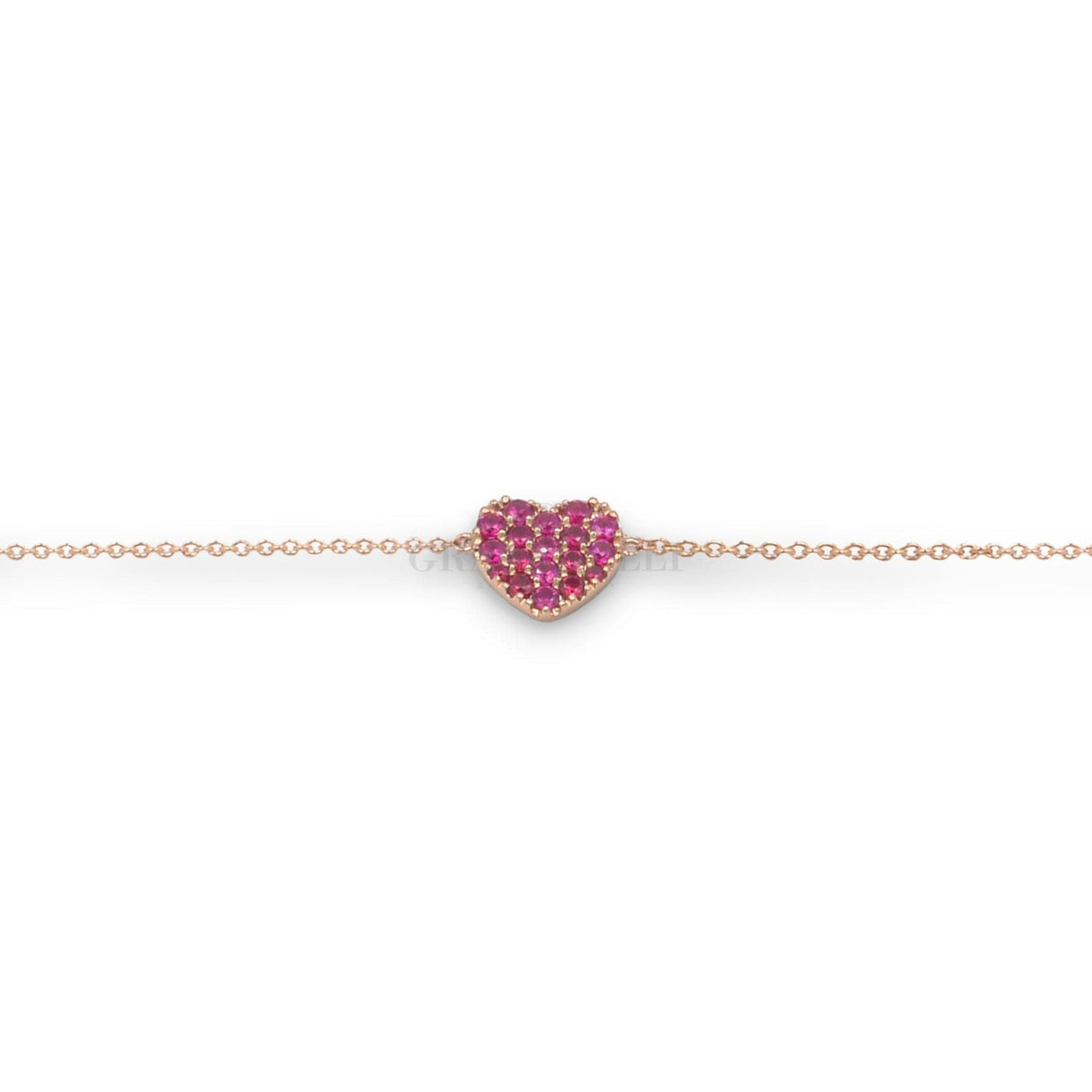 Bracciale Cuore grande in Oro Rosa e Rubini-Bracciali-CRIVELLI- [SKU] -Gioielleria Granarelli