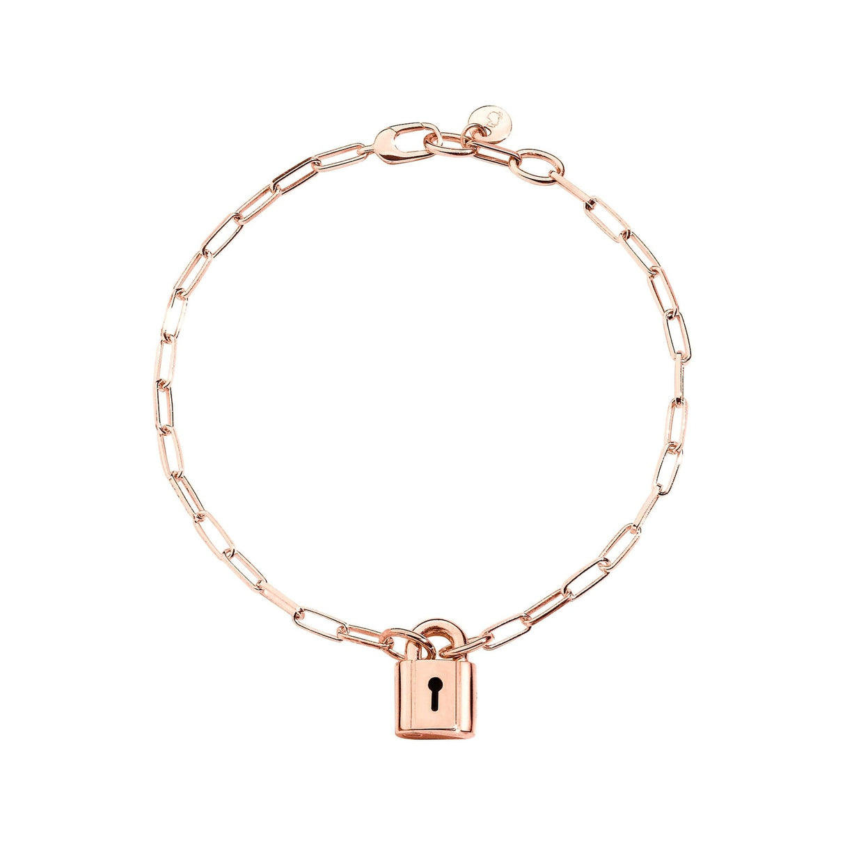 Bracciale Lucchetto Argento Oro Rosa-Bracciali-DODO- [SKU] -Gioielleria Granarelli