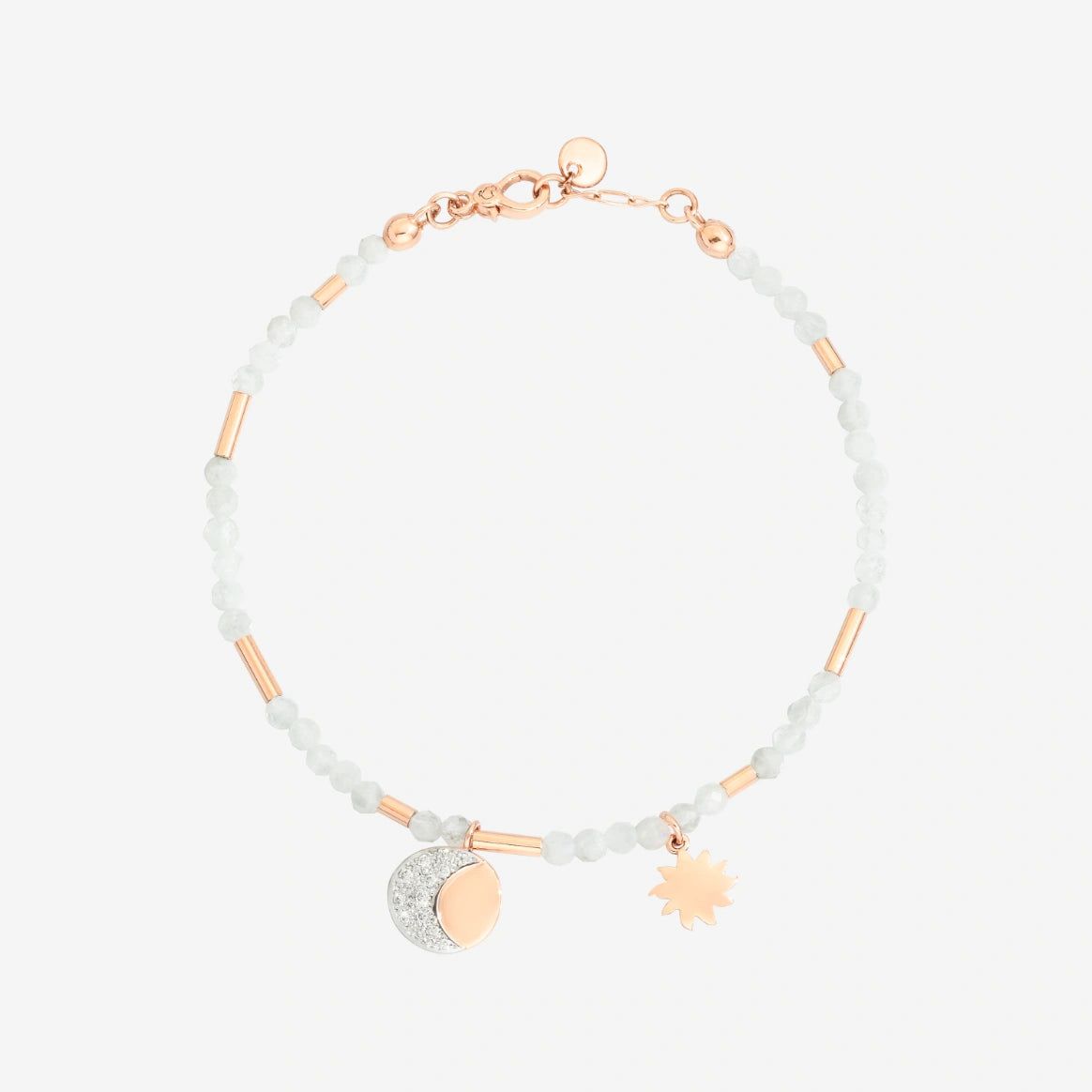 Bracciale DoDo Moon&Sun Oro Rosa Adularia e Diamanti Bianchi-DODO-Gioielleria Granarelli