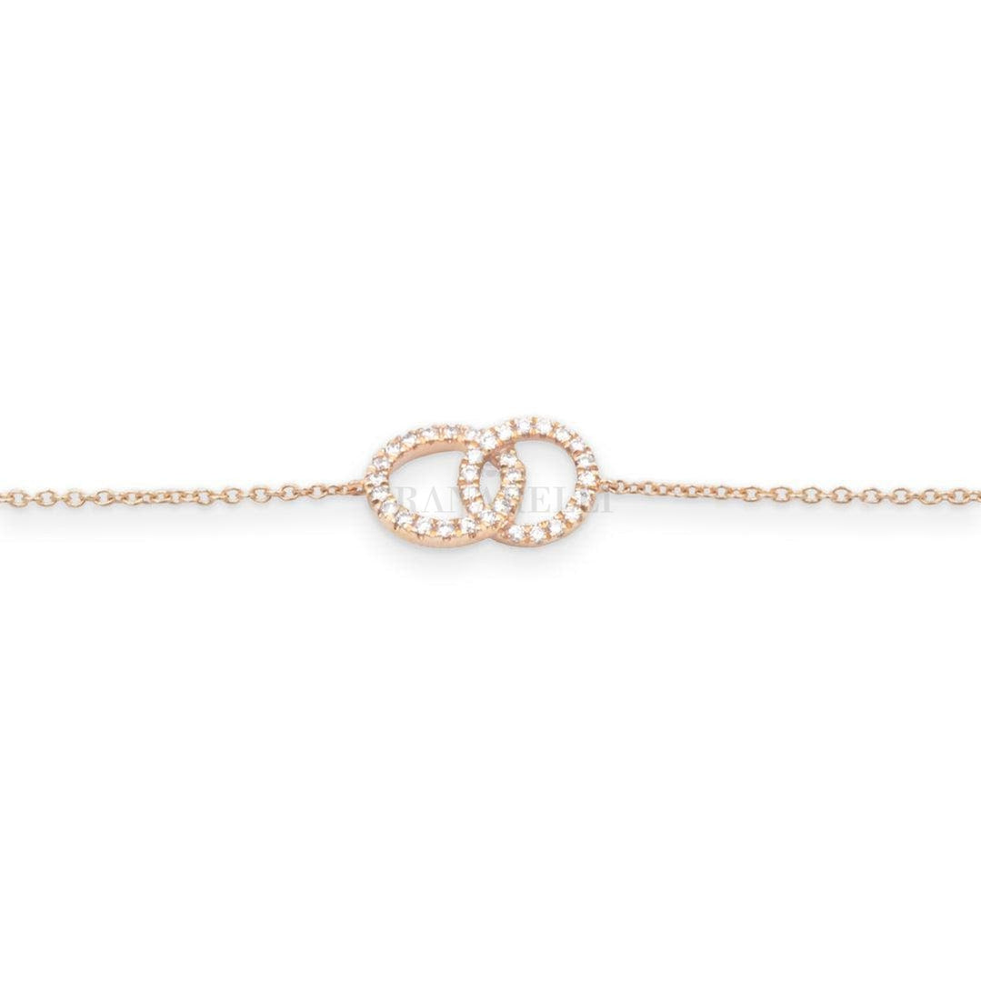 Bracciale Doppi Cerchi Oro rosa e Diamanti-Bracciali-CRIVELLI- [SKU] -Gioielleria Granarelli