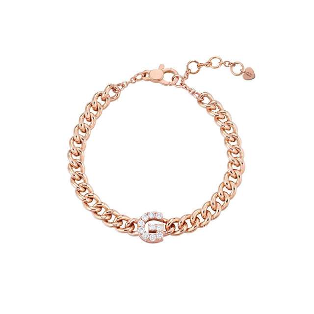 Bracciale Groumette con Lettera e Diamanti-Bracciali-BUONOCORE- [SKU] -Gioielleria Granarelli