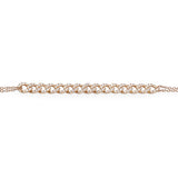 Bracciale Groumette doppia catena in Oro Rosa e Diamanti-Bracciali-CRIVELLI- [SKU] -Gioielleria Granarelli