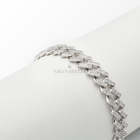 Bracciale Groumette piatta Pavé di Diamanti-Bracciali-CRIERI-Gioielleria Granarelli