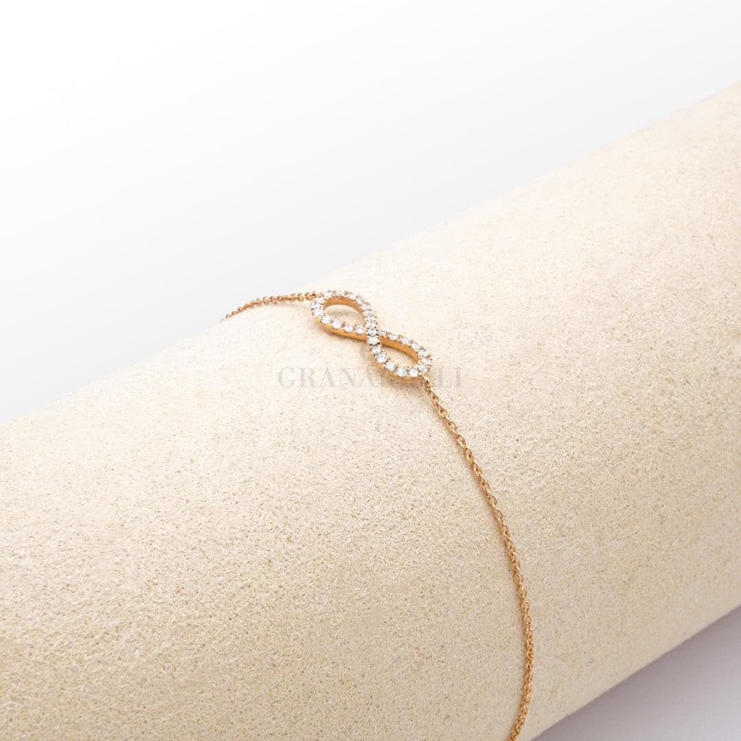 Bracciale Infinito in Oro Rosa con Diamanti-Bracciali-CRIVELLI- [SKU] -Gioielleria Granarelli