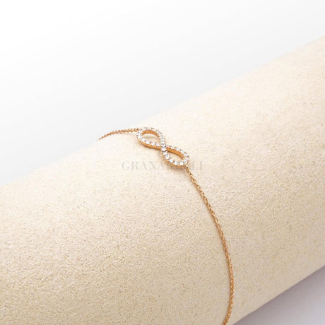 Bracciale Infinito in Oro Rosa con Diamanti-Bracciali-CRIVELLI- [SKU] -Gioielleria Granarelli