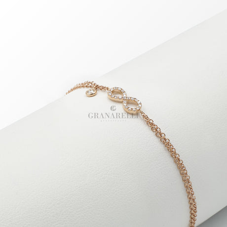 Bracciale Infinito in Oro Rosa con Diamanti-CRIVELLI-234-3603-BR-Gioielleria Granarelli