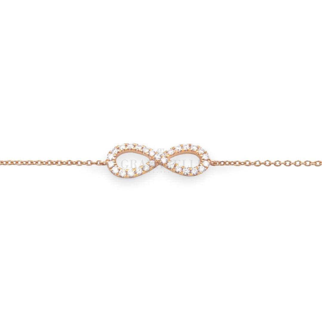 Bracciale Infinito in Oro Rosa con Diamanti-Bracciali-CRIVELLI- [SKU] -Gioielleria Granarelli