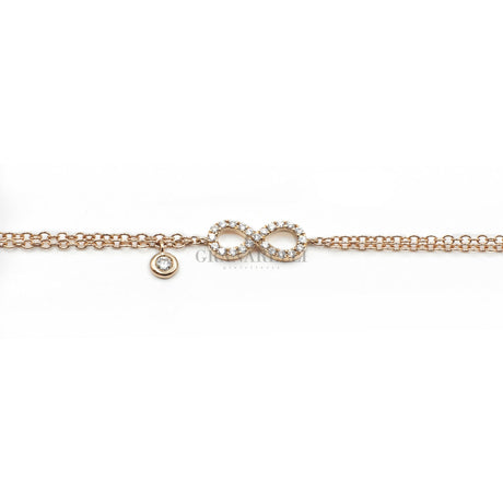 Bracciale Infinito in Oro Rosa con Diamanti-CRIVELLI-234-3603-BR-Gioielleria Granarelli