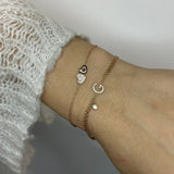 Bracciale Iniziale Lettera G con Diamanti Oro Giallo