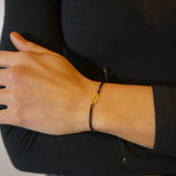 Bracciale Iniziale su cordino nero-Bracciali-GioGio- [SKU] -Gioielleria Granarelli