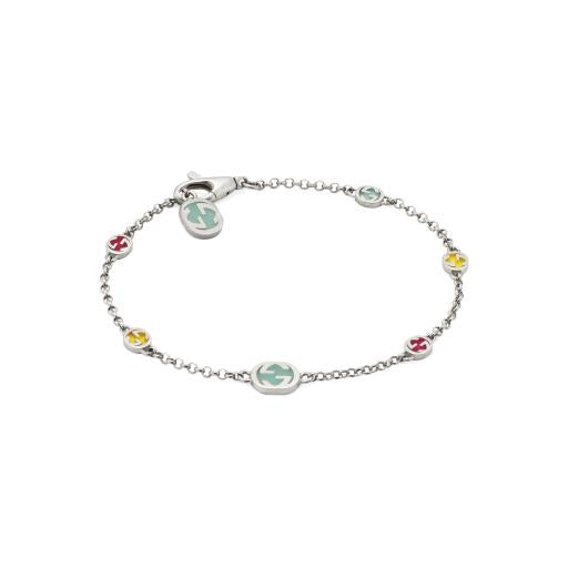 Bracciale Interlocking G con smalto multicolore-Bracciali-GUCCI-Gioielleria Granarelli