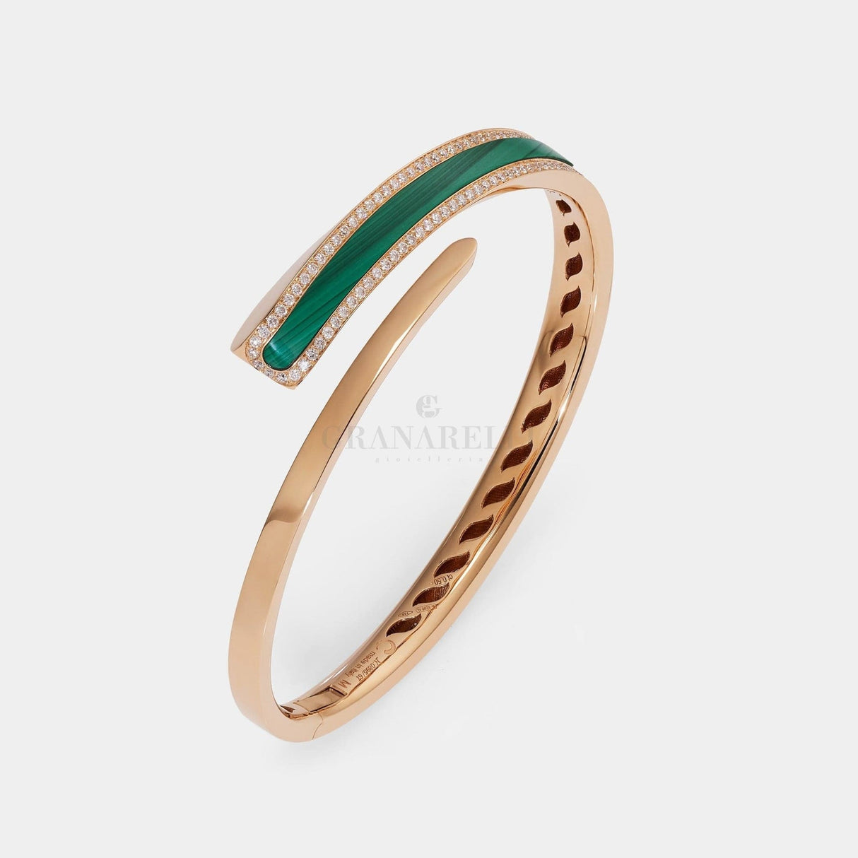 Bracciale Like Oro Rosa Diamanti e Malachite-Bracciali-CRIVELLI- [SKU] -Gioielleria Granarelli