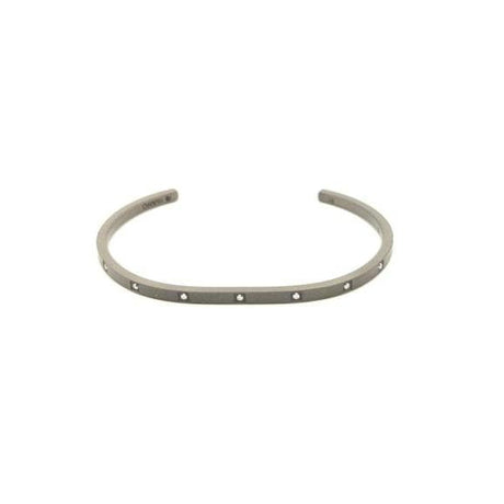 Bracciale Linear rigido in Titanio, Oro 18kt e 9 diamanti bianchi-Bracciali-MANO- [SKU] -Gioielleria Granarelli