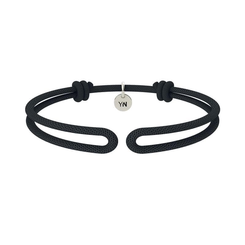 Bracciale One in nylon nero-Bracciali-WHYNOW- [SKU] -Gioielleria Granarelli