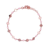 Bracciale Quadrifogli e Pietre Rosa-Bracciali-RUE DES MILLE-Gioielleria Granarelli