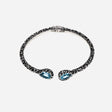 Bracciale Rigido Argento con Topazio azzurro-Bracciali-MARIA E LUISA JEWELS-Gioielleria Granarelli