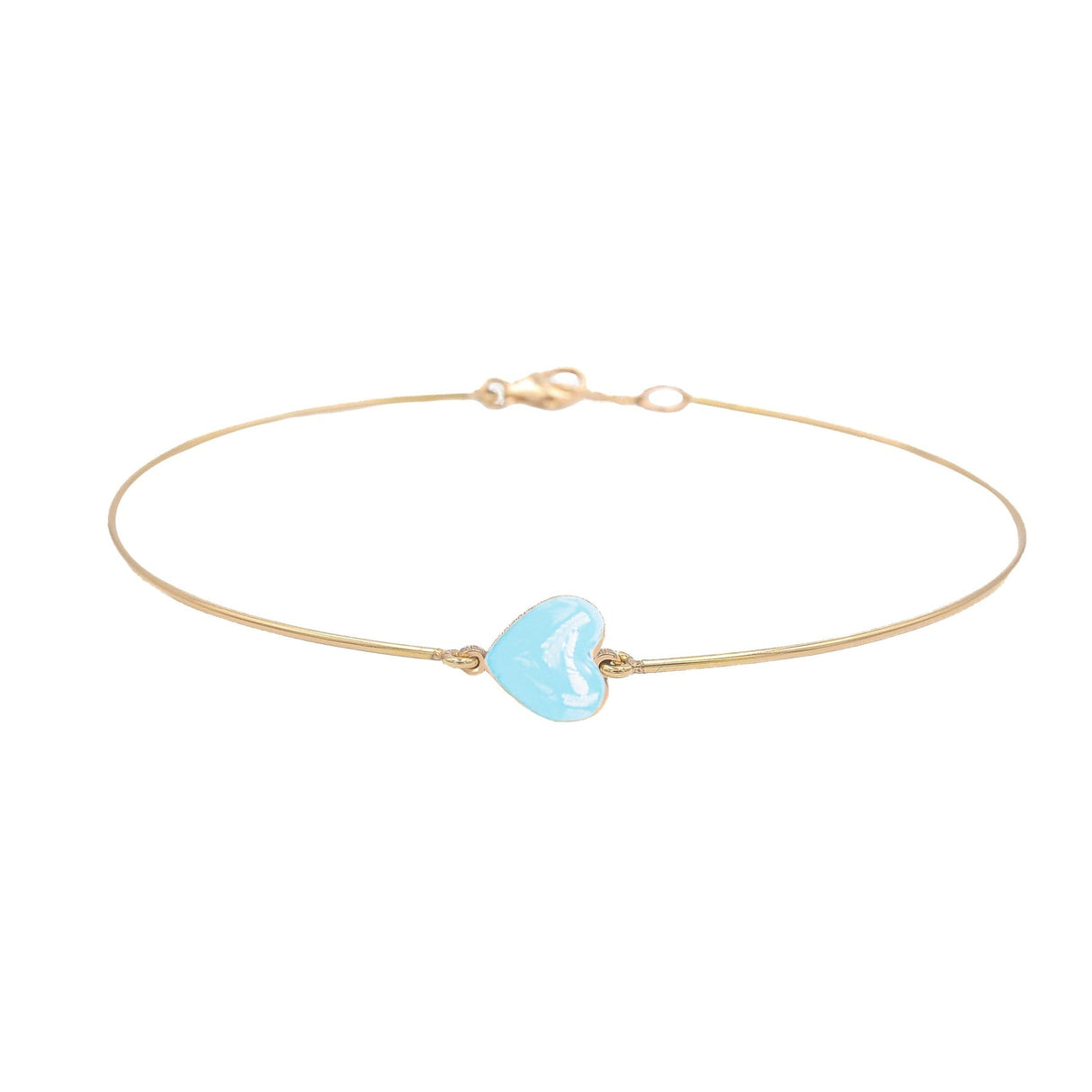 Bracciale Rigido Cuore Azzurro-Bracciali-GioGio- [SKU] -Gioielleria Granarelli