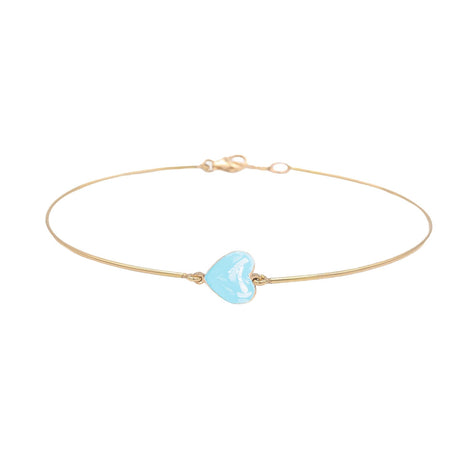 Bracciale Rigido Cuore Azzurro-Bracciali-GioGio- [SKU] -Gioielleria Granarelli