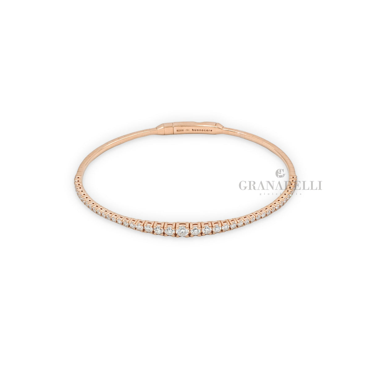 Bracciale Rigido Diamanti In Oro Rosa-Bracciali-BUONOCORE-Gioielleria Granarelli