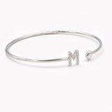 Bracciale Rigido Iniziale Lettera M con Diamanti-Bracciali-CRIVELLI- [SKU] -Gioielleria Granarelli