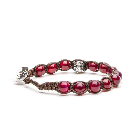 Bracciale Ruota della Preghiera Agata Rossa-Bracciali-TAMASHII- [SKU] -Gioielleria Granarelli