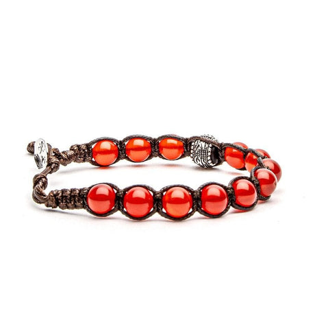 Bracciale Ruota della Preghiera Agata Rosso Passione-Bracciali-TAMASHII- [SKU] -Gioielleria Granarelli