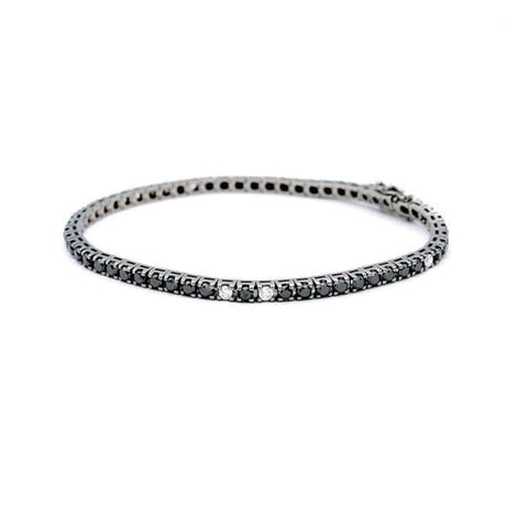 Bracciale Tennis Diamanti Neri Spot 5 Diamanti-Bracciali-CRIVELLI- [SKU] -Gioielleria Granarelli