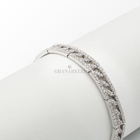 Bracciale Tennis Oro Bianco e Diamanti-Bracciali-GRANARELLI-Gioielleria Granarelli