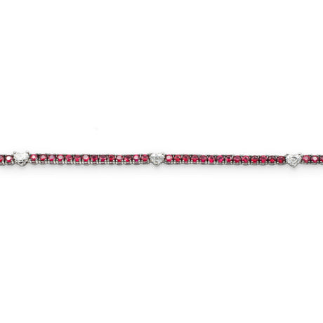 Bracciali Bracciale Tennis Rubini con Spot Diamanti Cuore RECARLO