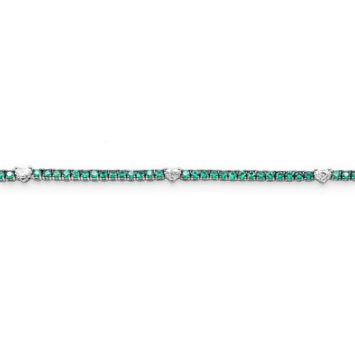 Bracciali Bracciale Tennis Smeraldi con Spot Diamanti Cuore RECARLO