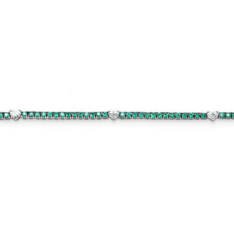 Bracciali Bracciale Tennis Smeraldi con Spot Diamanti Cuore RECARLO