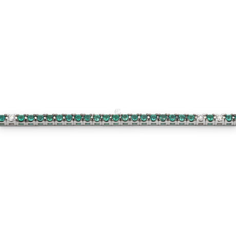 Bracciale Tennis Smeraldi e spot Cinque Diamanti-Bracciali-CRIVELLI- [SKU] -Gioielleria Granarelli