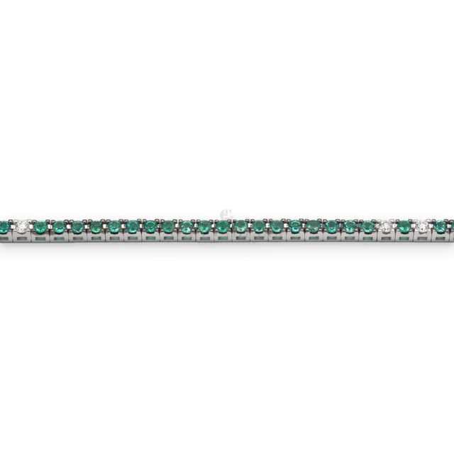 Bracciale Tennis Smeraldi e spot Cinque Diamanti-Bracciali-CRIVELLI- [SKU] -Gioielleria Granarelli