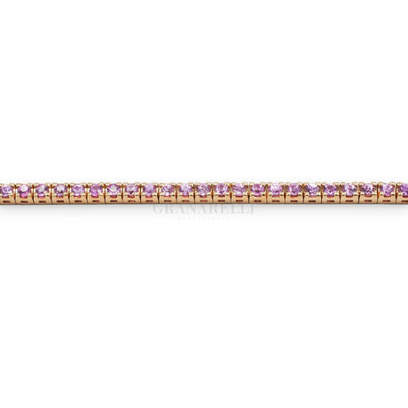 Bracciale Tennis Zaffiri Rosa in Oro Rosa-Bracciali-CRIVELLI-2.90kt-Gioielleria Granarelli