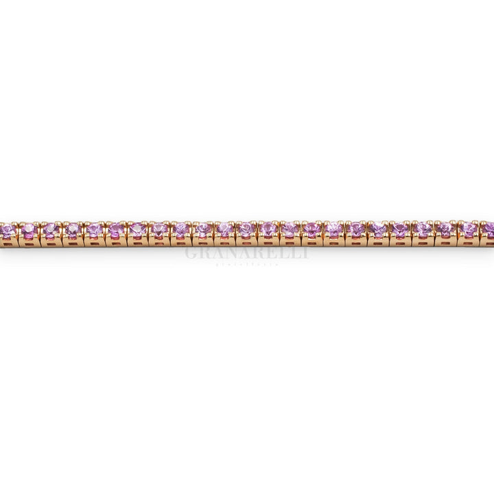 Bracciale Tennis Zaffiri Rosa in Oro Rosa-Bracciali-CRIVELLI-2.90kt-Gioielleria Granarelli