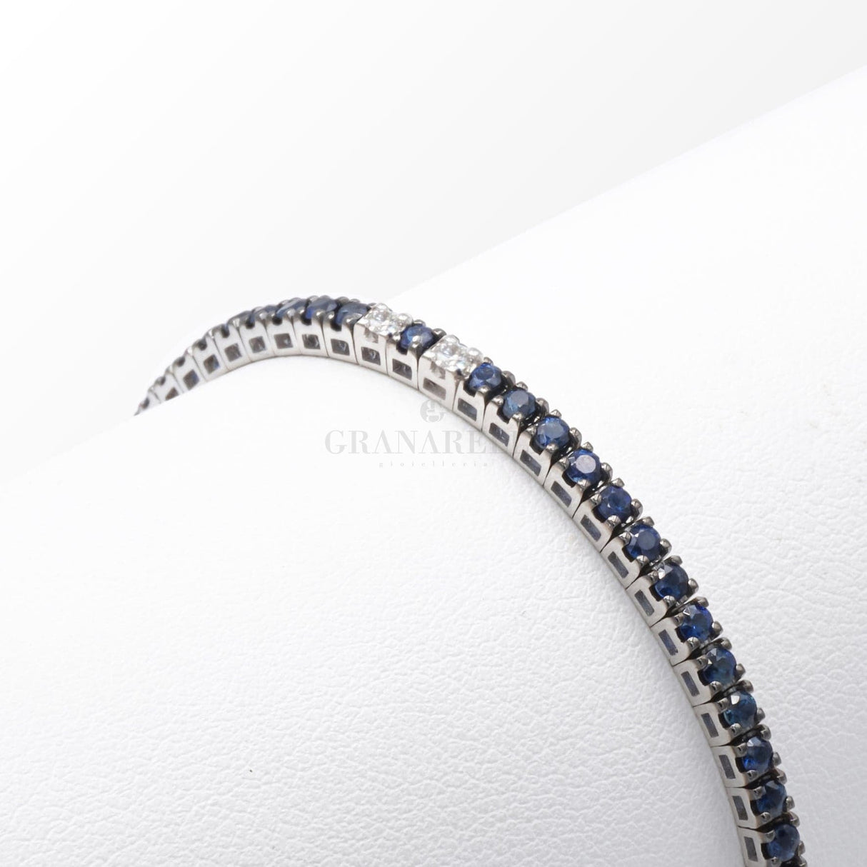 Bracciale Tennis Zaffiro e spot Cinque Diamanti-Bracciali-CRIVELLI- [SKU] -Gioielleria Granarelli