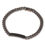 Bracciale Uomo Groumette barretta Diamanti Neri-Bracciali-MANO-Gioielleria Granarelli