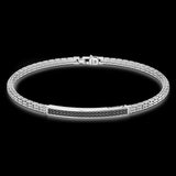 Bracciale Zancan in argento con targa e pietre nere ESB153-Bracciali-ZANCAN-20-Gioielleria Granarelli