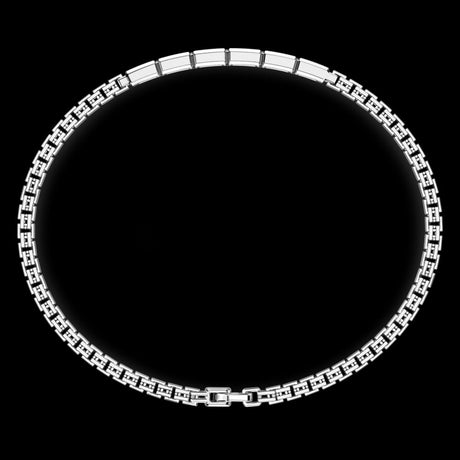 Bracciale Zancan in argento con targa e pietre nere ESB155-Bracciali-ZANCAN-20-Gioielleria Granarelli