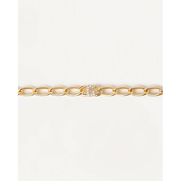 Bracciale a catena Lettera G-Bracciali-PDPAOLA-Gioielleria Granarelli